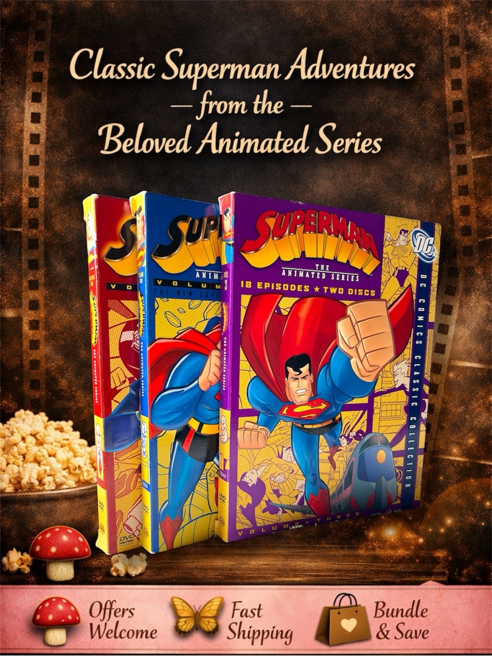 Superman The Animated Series DVD Box Set Collection Vol 1 2 3